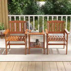 Costway 3 PCS Patio Bistro Table and Chairs Set w/ Umbrella Hole for Garden Poolside