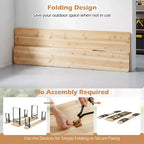 Costway 3-Piece Folding Picnic Table with Benches for 6,Fir Wood&Metal Frame for Patio