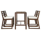 Whisen 5-Piece Rustic Patio Bar Set, Patio Table and Chairs Set with Ergonomic Chairs & Slatted Tabletop