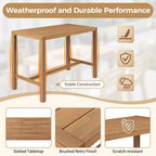 Whisen 5-Piece Rustic Patio Bar Set, Patio Table and Chairs Set with Ergonomic Chairs & Slatted Tabletop