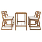 Whisen 5-Piece Rustic Patio Bar Set, Patio Table and Chairs Set with Ergonomic Chairs & Slatted Tabletop