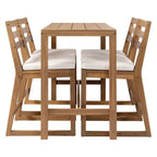 Whisen 5-Piece Rustic Patio Bar Set, Patio Table and Chairs Set with Ergonomic Chairs & Slatted Tabletop
