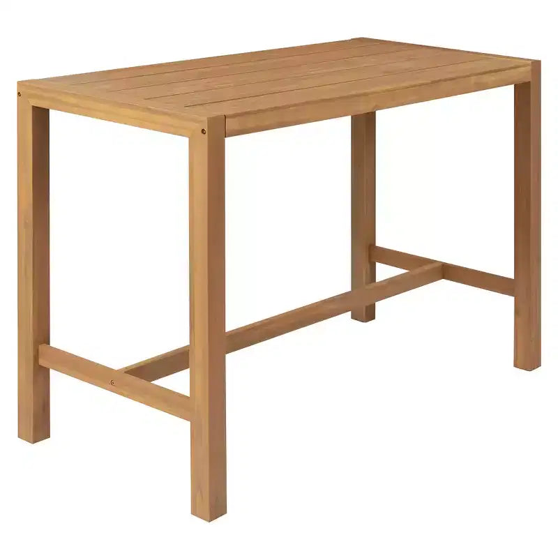 Whisen 5-Piece Rustic Patio Bar Set, Patio Table and Chairs Set with Ergonomic Chairs & Slatted Tabletop