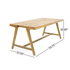 Christopher Knight Home Carter Patio Modern Acacia Wood 5-Piece Outdoor Dining Set with Rectangular Table and 4 Rope Swivel Chairs