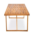 Ensemble de salle à manger d'extérieur 7 pièces en bois d'acacia avec coussins, ensemble de salle à manger de patio avec 6 chaises tressées en corde et grande table pour jardin, terrasse-Panipeachy