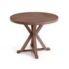 Ensemble de patio Martha Stewart Bedford 5 pièces en aluminium, 4 fauteuils de salle à manger empilables avec coussins, table ronde à piètement tréteau de 36 po, fini grain de bois brossé