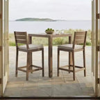 Ensemble de patio 5 pièces en aluminium Martha Stewart Bedford, 4 tabourets de bar avec coussins, table de patio carrée de 35,5 po