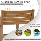 GDFStudio Saul Ensemble de salle à manger d'extérieur 5 pièces en bois d'acacia avec table ronde à lattes de 120 cm et chaises ergonomiques