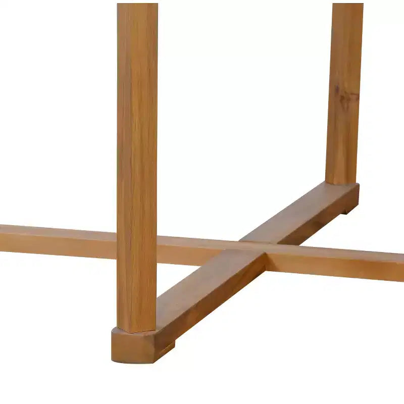 GDFStudio Saul Ensemble de salle à manger d'extérieur 5 pièces en bois d'acacia avec table ronde à lattes de 120 cm et chaises ergonomiques