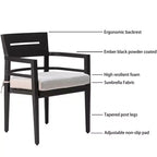 5-Piece Modern Outdoor Aluminum Patio Dining Set, Square Table with Umbrella Hole & 4 Cushioned Armchairs for Patio, Deck, Backyard-Panipeachy