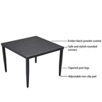 5-Piece Modern Outdoor Aluminum Patio Dining Set, Square Table with Umbrella Hole & 4 Cushioned Armchairs for Patio, Deck, Backyard-Panipeachy
