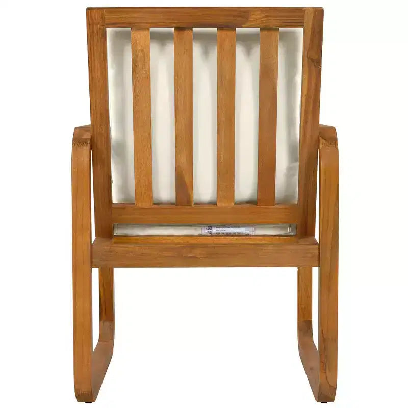 Ensemble de salle à manger d'extérieur Whisen 7 pièces en bois, ensemble de salle à manger pour terrasse, cuisine, jardin, table rectangulaire et 6 chaises avec coussins amovibles