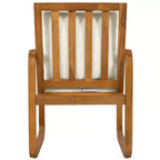 Ensemble de salle à manger d'extérieur Whisen 7 pièces en bois, ensemble de salle à manger pour terrasse, cuisine, jardin, table rectangulaire et 6 chaises avec coussins amovibles