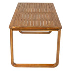Ensemble de salle à manger d'extérieur Whisen 7 pièces en bois, ensemble de salle à manger pour terrasse, cuisine, jardin, table rectangulaire et 6 chaises avec coussins amovibles