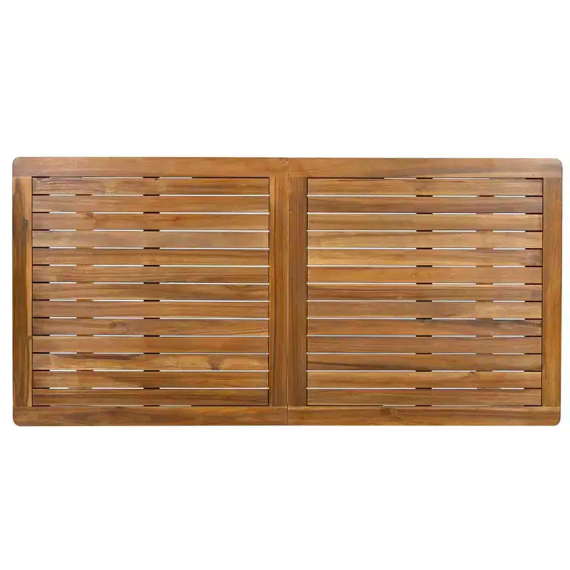 Ensemble de salle à manger d'extérieur Whisen 7 pièces en bois, ensemble de salle à manger pour terrasse, cuisine, jardin, table rectangulaire et 6 chaises avec coussins amovibles