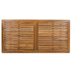 Ensemble de salle à manger d'extérieur Whisen 7 pièces en bois, ensemble de salle à manger pour terrasse, cuisine, jardin, table rectangulaire et 6 chaises avec coussins amovibles