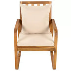 Ensemble de salle à manger d'extérieur Whisen 7 pièces en bois, ensemble de salle à manger pour terrasse, cuisine, jardin, table rectangulaire et 6 chaises avec coussins amovibles