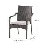 Christopher Knight Home Jose Modern 5 Piece Patio Iron Chairs with PE Rattan Design and Acacia Dining Table Set