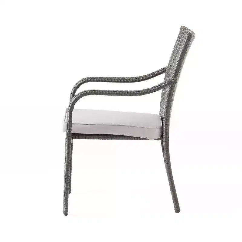 Christopher Knight Home Jose Modern 5 Piece Patio Iron Chairs with PE Rattan Design and Acacia Dining Table Set