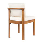 Christopher Knight Home Harrison Patio Modern 7-Piece Acacia Wood Expandable Dining Table and Chairs Set with Cushions