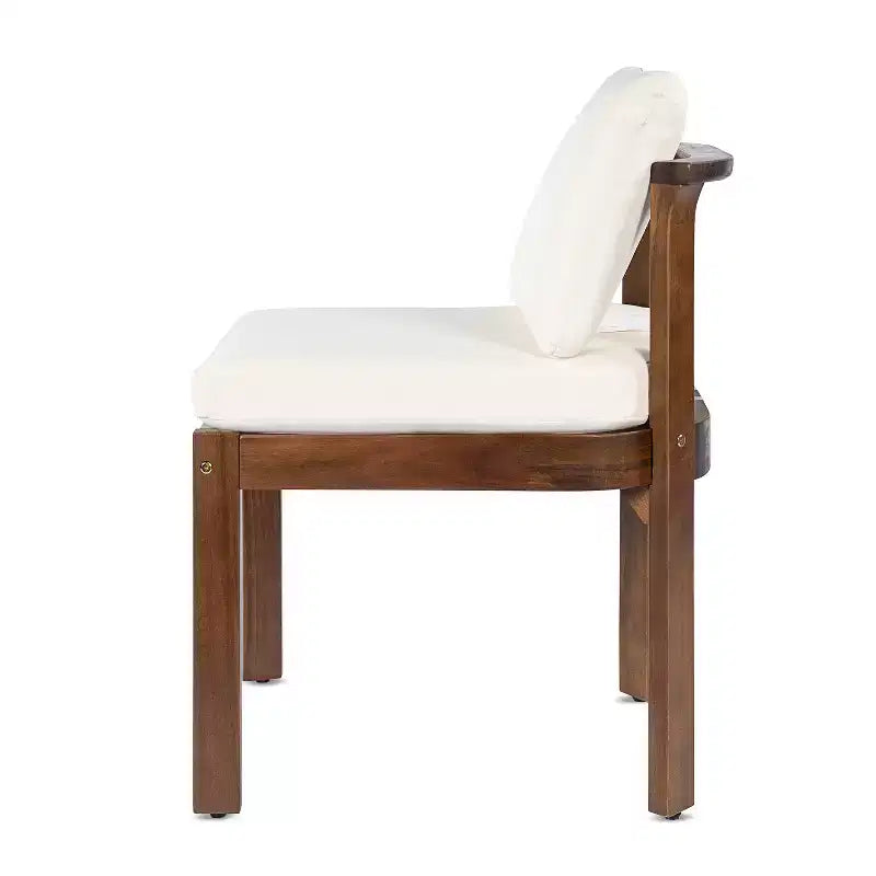 Christopher Knight Home Harrison Patio Modern 7-Piece Acacia Wood Expandable Dining Table and Chairs Set with Cushions