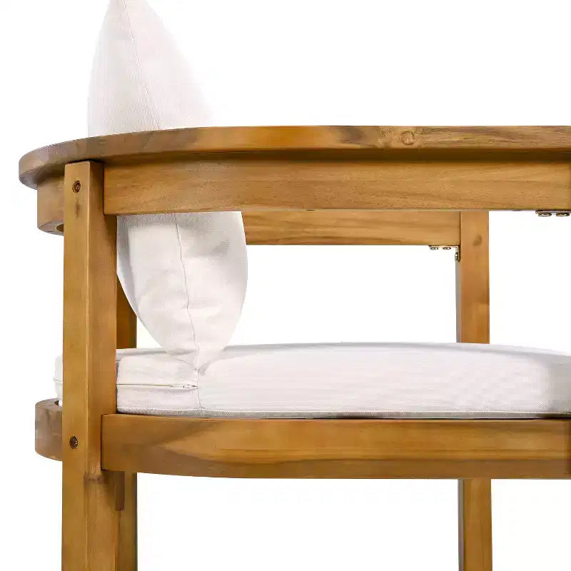 Christopher Knight Home Zariah Ensemble de salle à manger d'extérieur 5 pièces en bois d'acacia rustique avec coussins et table à lattes