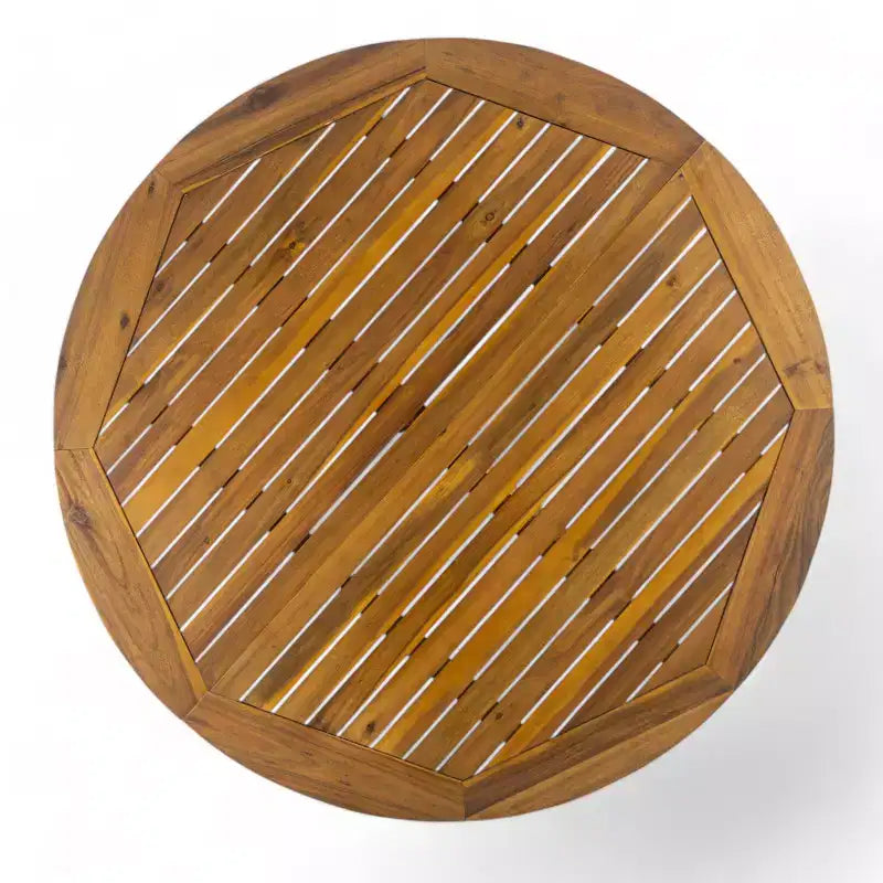 Christopher Knight Home Zariah Ensemble de salle à manger d'extérieur 5 pièces en bois d'acacia rustique avec coussins et table à lattes