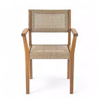 Christopher Knight Home Lucian Ensemble repas 5 pièces de jardin style ferme en bois d'acacia et osier avec coussins et table à lattes