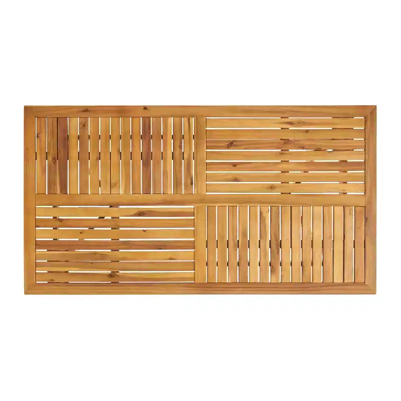 Christopher Knight Home Priya Modern 7 Piece Acacia Patio Dining Chairs with Natural Wicker and Slatted Table