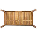 Ensemble de salle à manger d'extérieur 5/7 pièces, salon de jardin avec 4/6 fauteuils en rotin et table en bois d'acacia résistant aux intempéries, Naturel - ModernLuxe