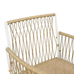 Ensemble de salle à manger d'extérieur 5/7 pièces, salon de jardin avec 4/6 fauteuils en rotin et table en bois d'acacia résistant aux intempéries, Naturel - ModernLuxe