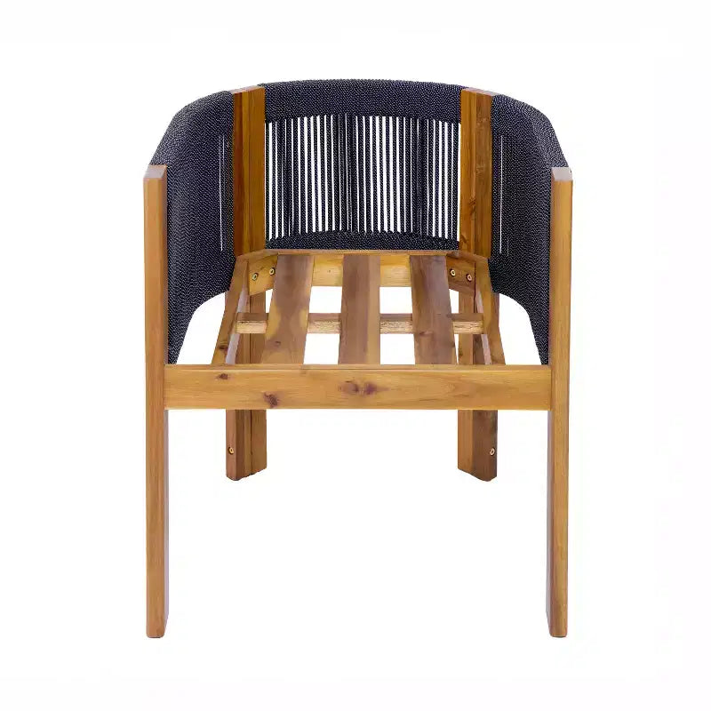 Christopher Knight Home Juan Ensemble de salle à manger moderne 9 pièces en acacia avec table à lattes et motif en corde