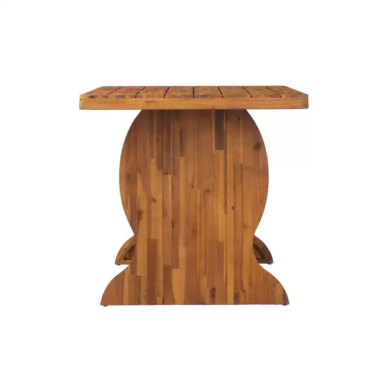 Ensemble de salle à manger moderne 7 pièces Christopher Knight Home Andika en bois d'acacia avec dossier en corde et table à lattes