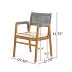 Ensemble de salle à manger moderne 7 pièces Christopher Knight Home Andika en bois d'acacia avec dossier en corde et table à lattes