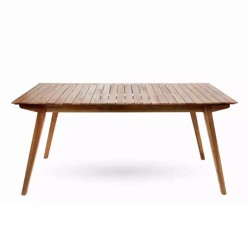 Christopher Knight Home Alessandro Modern 7 Piece Acacia Wood Dining Table Set with Slatted Design