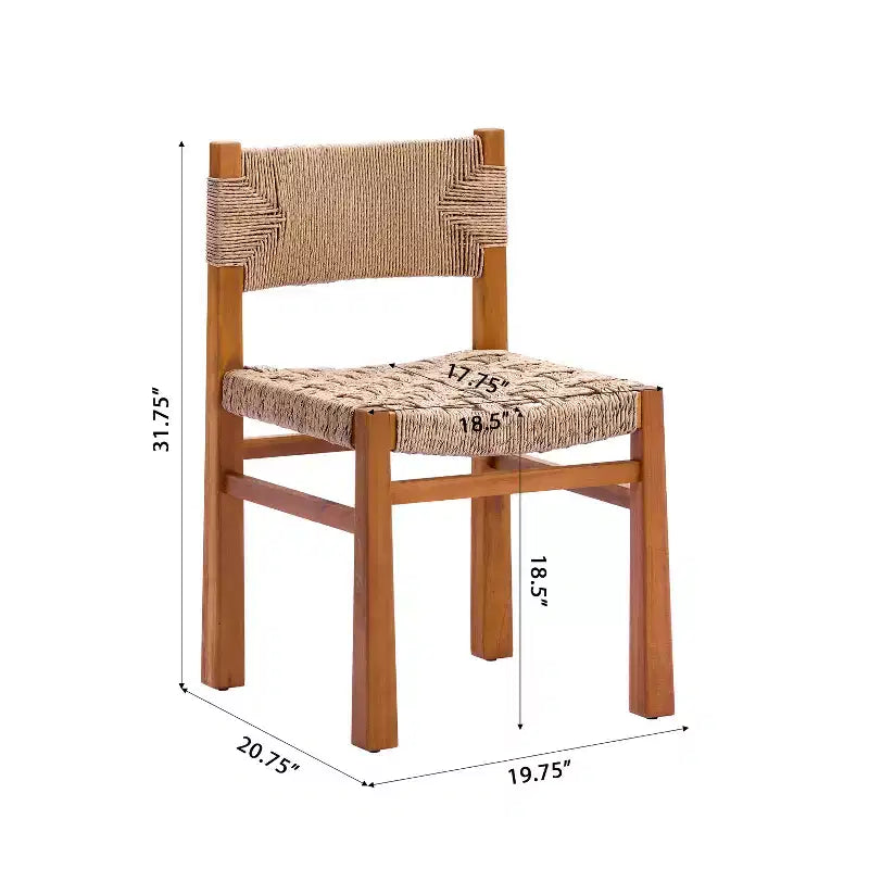 Christopher Knight Home Antonella Farmhouse 7 Piece Acacia Wood Dining Set with Wicker and Slatted Design