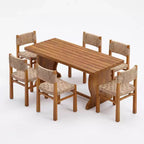 Ensemble de salle à manger 5 pièces en bois d'acacia Christopher Knight Home Riccardo Farmhouse avec osier et design à lattes