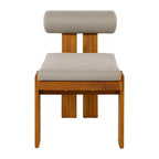 Christopher Knight Home Lucia Modern 7 Piece Patio Acacia Upholstered Dining Set with Round Back and Slatted Table