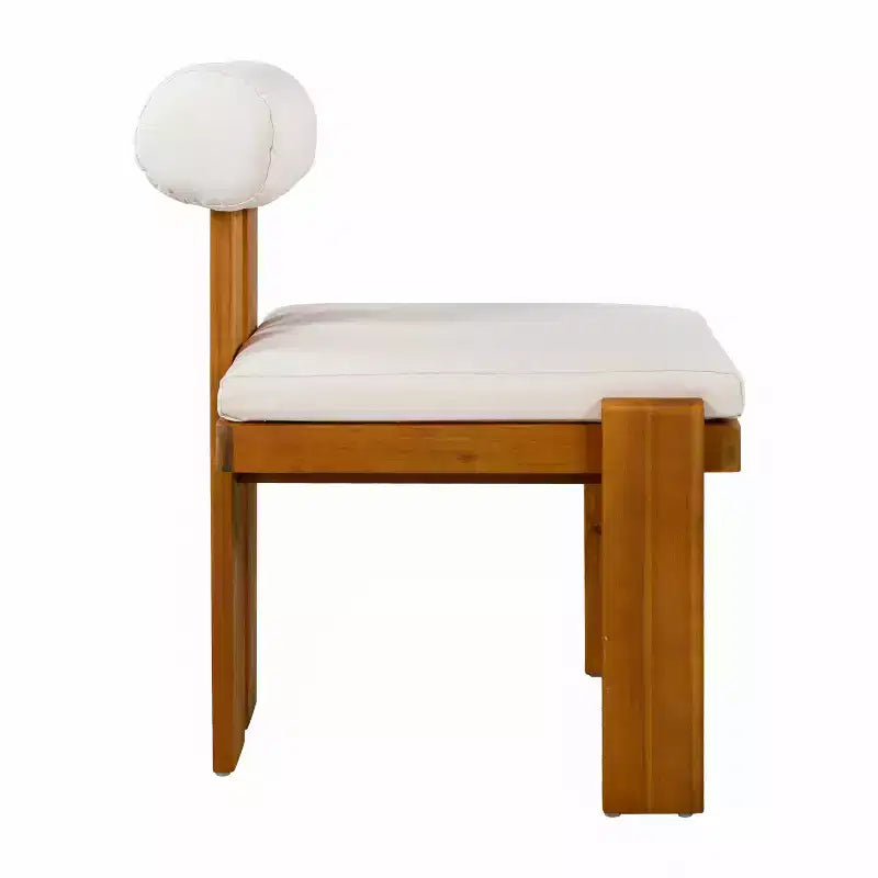 Christopher Knight Home Lucia Modern 7 Piece Patio Acacia Upholstered Dining Set with Round Back and Slatted Table