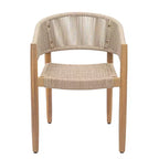 Christopher Knight Home Emeric Bohemian 9 Piece Outdoor Acacia Wood Rope Dining Seating with Slatted Table