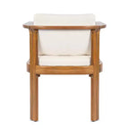 Christopher Knight Home Everett Patio 5-Piece Rustic Acacia Wood Outdoor Round Dining Set with Cushioned Dining Chairs
