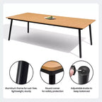 Crestlive Products Ensemble repas de jardin 11 pièces pour grandes tablées, structure en aluminium, chaises empilables, table aspect bois, trou pour parasol