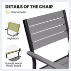 Crestlive Products Outdoor 11pcs Patio Dining Set Stackable Armchairs Wood Like Table With Umbrella Hole For Large Gatherings