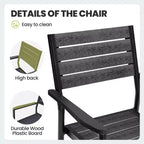 Crestlive Products Outdoor 11pcs Patio Dining Set Stackable Armchairs Wood Like Table With Umbrella Hole For Large Gatherings