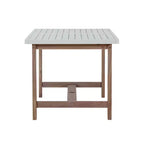 Ensemble de salle à manger d'extérieur 5 pièces Whisen avec table en bois d'acacia et 4 chaises, trou pour parasol, convient pour la pelouse, le jardin, le bord de la piscine et l'intérieur