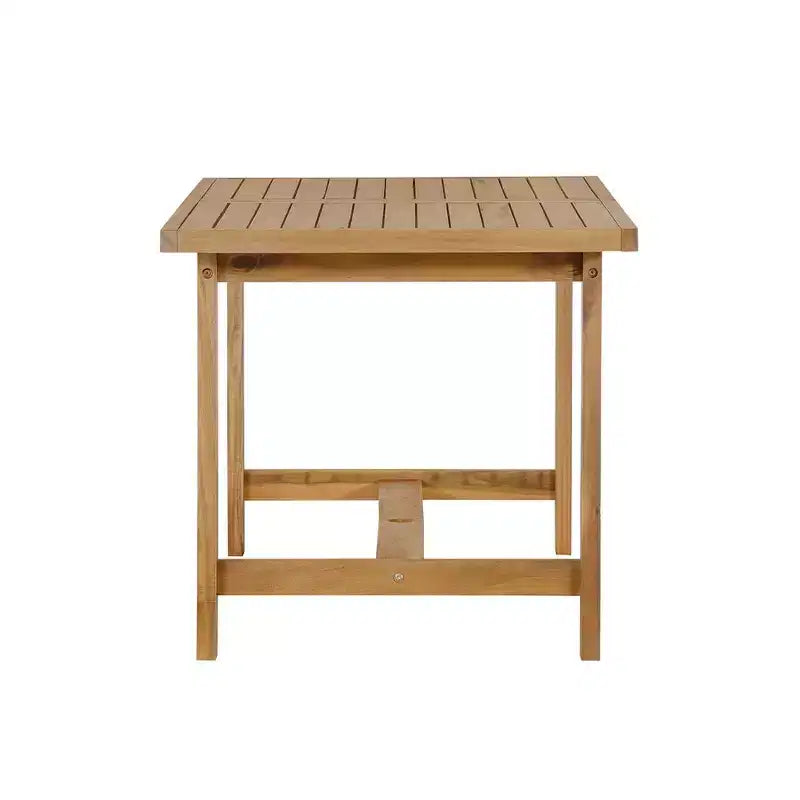 Ensemble de salle à manger d'extérieur 5 pièces Whisen avec table en bois d'acacia et 4 chaises, trou pour parasol, convient pour la pelouse, le jardin, le bord de la piscine et l'intérieur