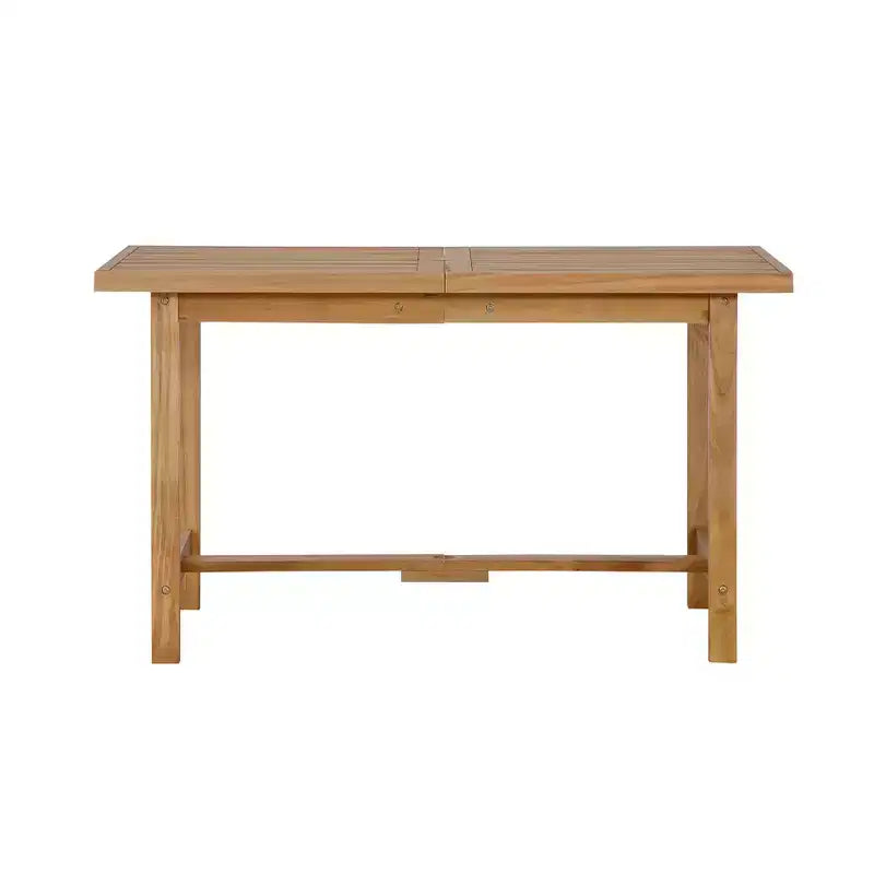 Ensemble de salle à manger d'extérieur 5 pièces Whisen avec table en bois d'acacia et 4 chaises, trou pour parasol, convient pour la pelouse, le jardin, le bord de la piscine et l'intérieur
