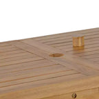 Ensemble de salle à manger d'extérieur 5 pièces Whisen avec table en bois d'acacia et 4 chaises, trou pour parasol, convient pour la pelouse, le jardin, le bord de la piscine et l'intérieur