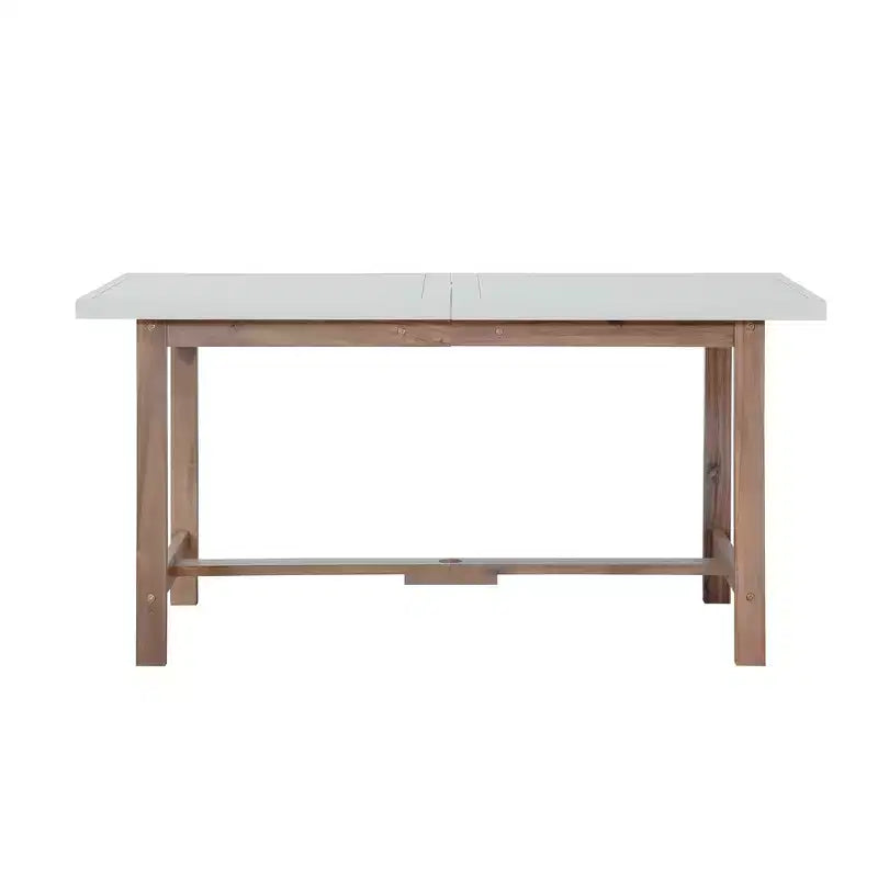 Ensemble de salle à manger d'extérieur 5 pièces Whisen avec table en bois d'acacia et 4 chaises, trou pour parasol, convient pour la pelouse, le jardin, le bord de la piscine et l'intérieur
