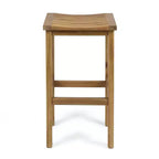 GDFStudio Pranav Ensemble de bar de balcon moderne 3 pièces en bois d'acacia avec étagère inférieure et 2 tabourets